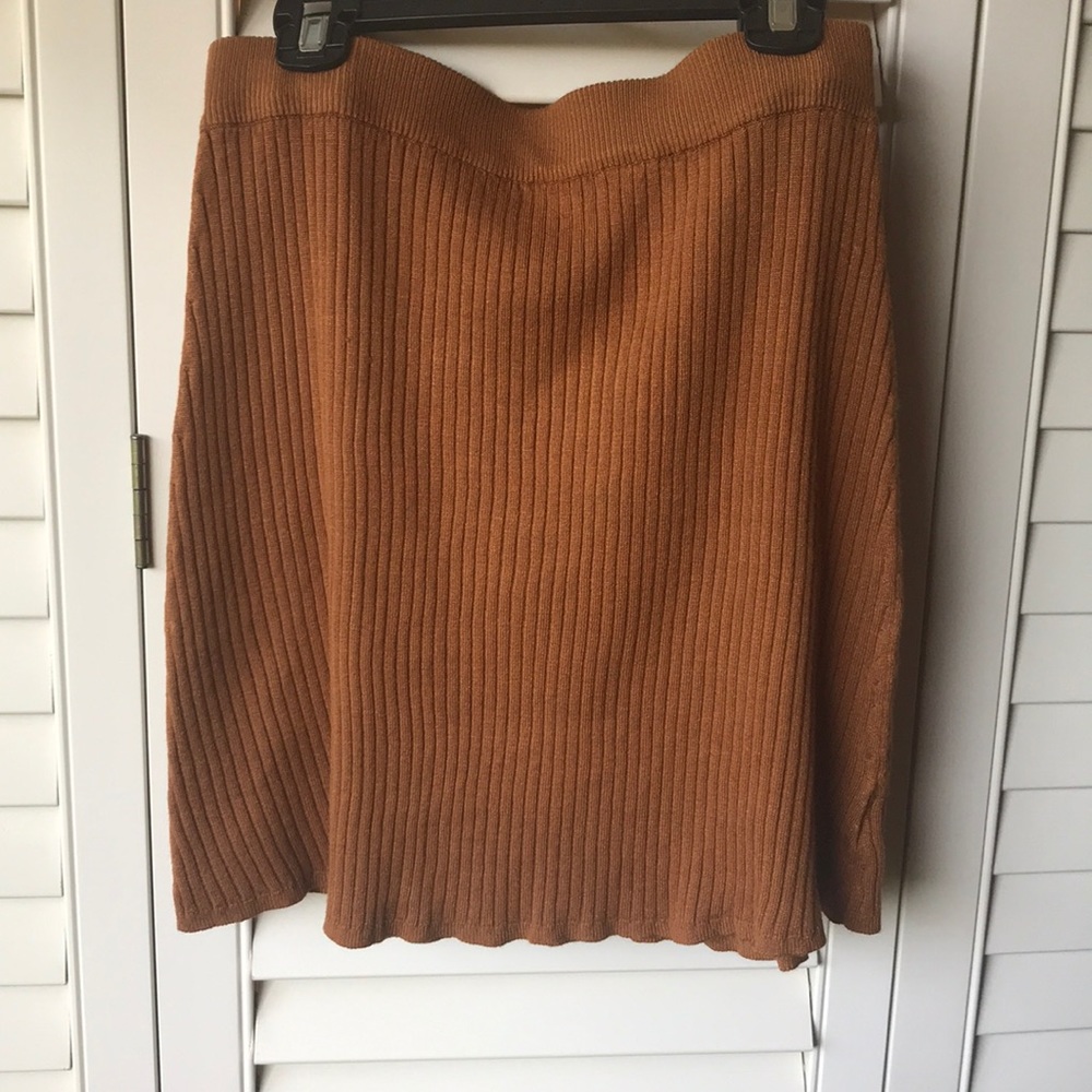 Tan Stretchy Body Fitting Mini Skirt